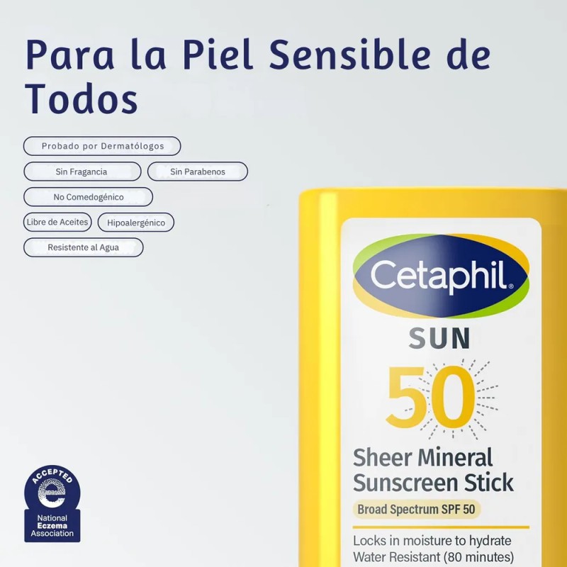 Cetaphil Bloqueador Protector Solar Mineral Facial en Stick SPF 50