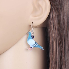 BAMAY Acrylic Cute Dove Earrings Doves Birds Dangle Dove Gifts for Women Girls Charms Jewellery, Acrylic, No Gemstone
