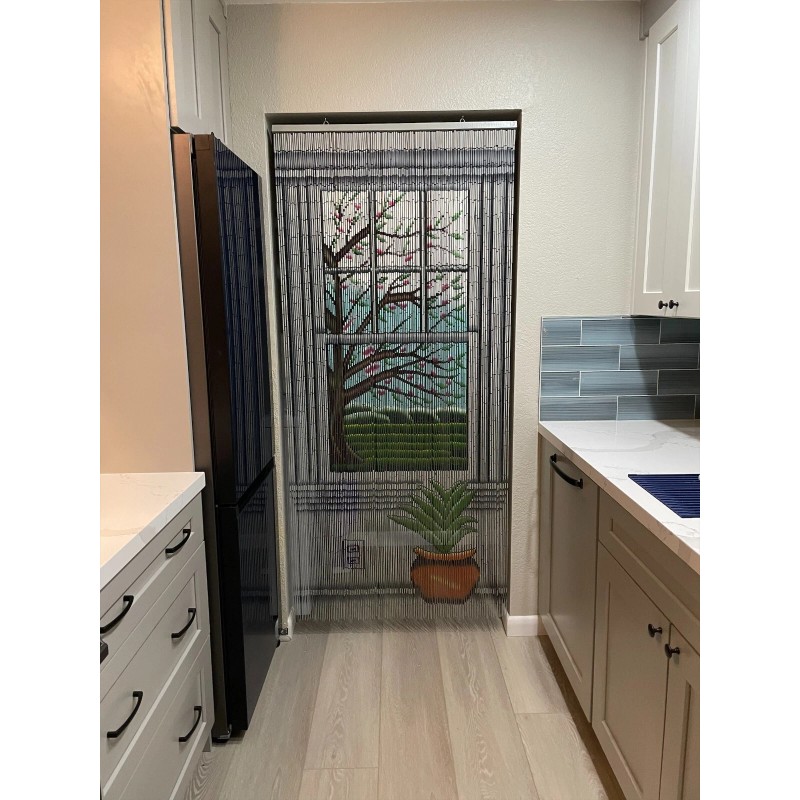 ABeadedCurtain - Window View Beaded Curtain 125 Strands (+Hanging Hardware)