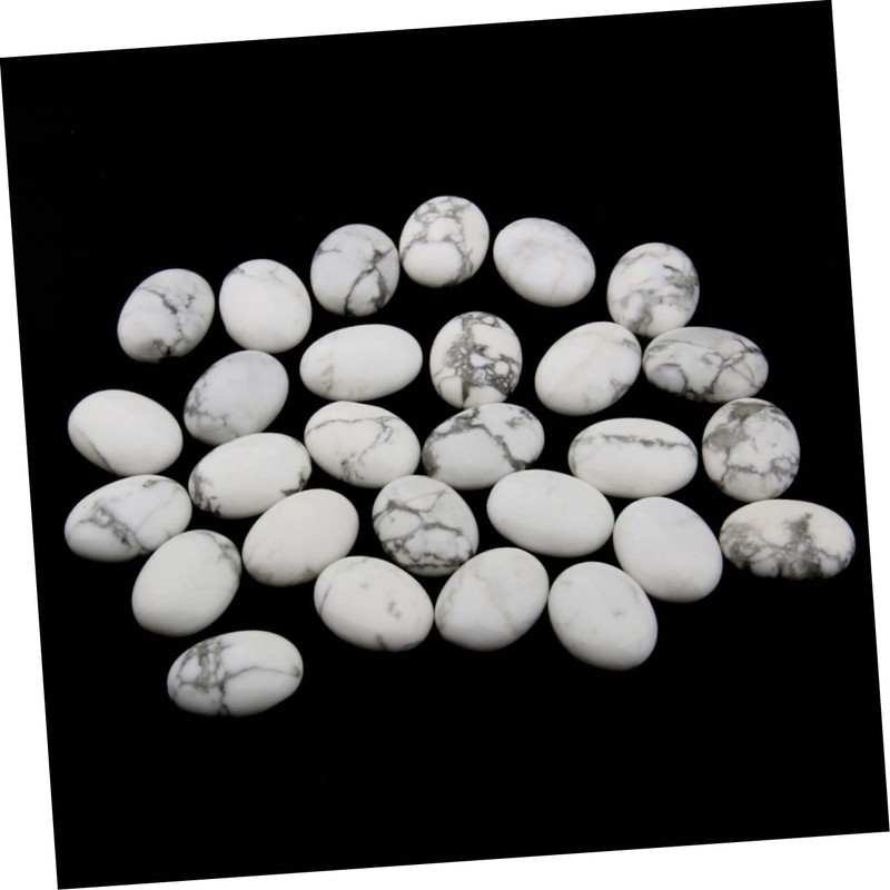 STOBOK 10pcs Oval Howlite Stone Supplies for Jewelry Craft Making