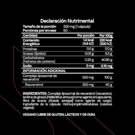 Resveratrol Liposomal | Tecnología Liposomal de Alta Absorción | Certificado FST | Antioxidante Celular | 60 Cápsulas | 2 Meses