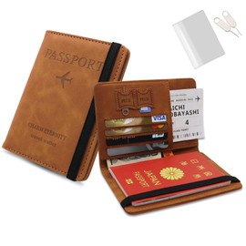 Gokei Passport Case, Skimming Prevention, Leather, High Quality, Passport Cover, Multi-functional Storage, Anti-Theft, Security, Large Capacity, Air Ticket Case, Passport, Korea, Fashionable, Cute,