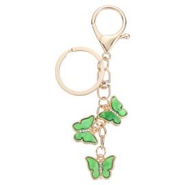 sourcing map Butterfly Keychain, Acrylic Pendant Key Chain Keyring Holder Car Bags Charm Accessory Cute Keyring for Women, Green