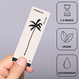 Palm tree tattoo – Temporalis® | Temporary tattoo, vegan and waterproof – EU-certified cosmetic – Lasts 1 to 2 weeks [ Tropical palm tree ]