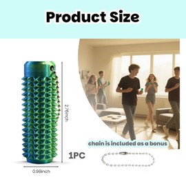 3D Laser Little Ouchies Fidget ,Pain Stim Fidget Toy ,Pocket-Sized Stim Keychain with Spiky Grippie Design Spiky Fidget Keychain for Anxiety and Stress Reduction (Cyan Blue Laser)