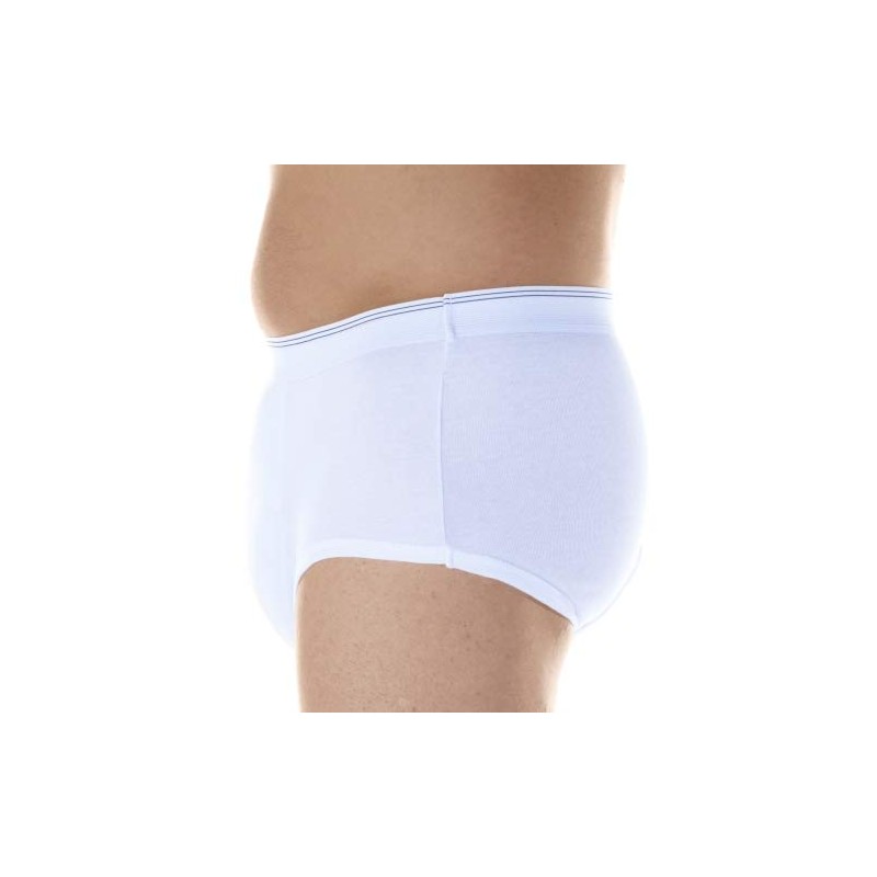 3-Pack Men's Maximum Absorbency Washable Reusable Bladder Control Briefs White
