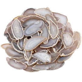 KYEYGWO 10 Pcs Polished Agate Geode Slices Stone for Home Decoration, Irregular Healing Crystals for Jewelry Making, Place Cards for Weddings