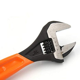 SERNISE Wide Open-End Wrench Adjustable High Carbon Steel Soft Grip Adjustable Pipe Wrench for Mechanical Plumbing Repairs Orange