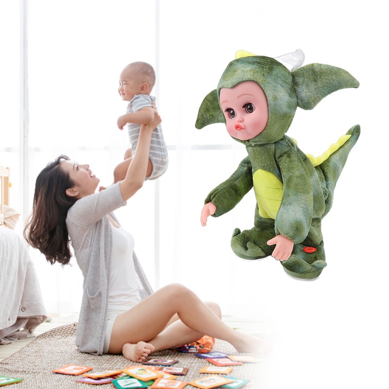 Dinosaur Baby Doll Mobile Singing Tail Wagging Soft Plastic Simulation