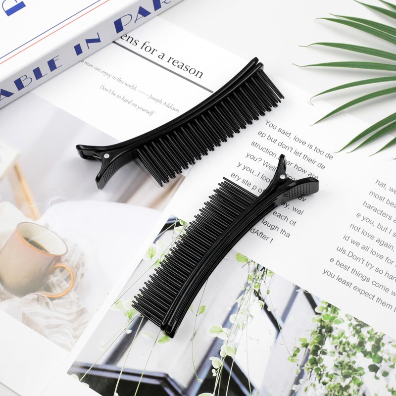 2-Pack Black Grip Hair Clips – 5.7" x 1.37" Sectioning