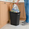 PLASTIC PRINCE 40 Quart Trash Can, Black Plastic Rectangular 10