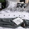 Omelas Kids Heart Love Queen Duvet Cover Set Black and