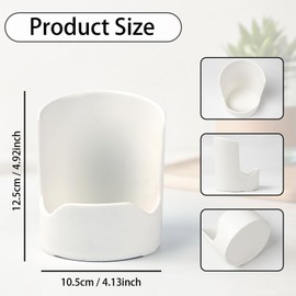 Zaposcca Ceramic Sponge Holder for Kitchen Sink Counter, Dish Brush Sponge Caddy, Kitchen Organizer Accessories, Small Pot Lid Holder(White)