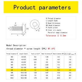 M6-1 x 55mm Button Head Socket Cap Screws,Allen Socket Drive,Stainless Steel 304, Full Thread,Heavy Duty Machine Hexagon Screw Drive,Metric Thread Hex Socket Bolt Fastener, Quantity 5