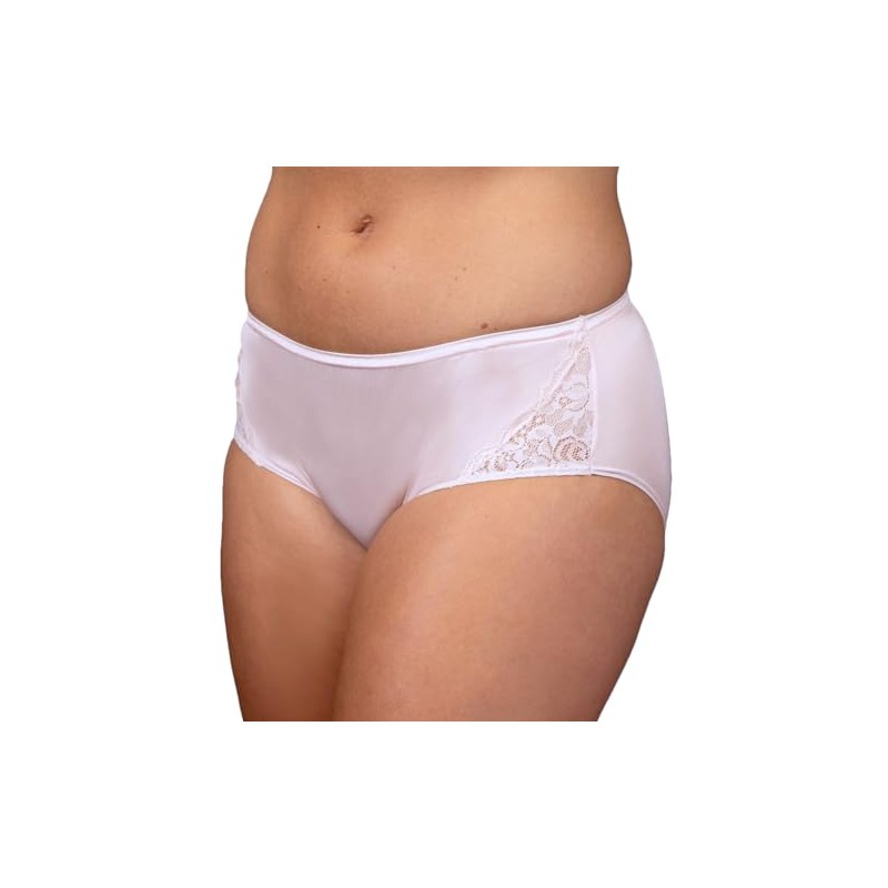 Shadowline Women's Underwear Nylon Hipster Panty with Lace Insert 3