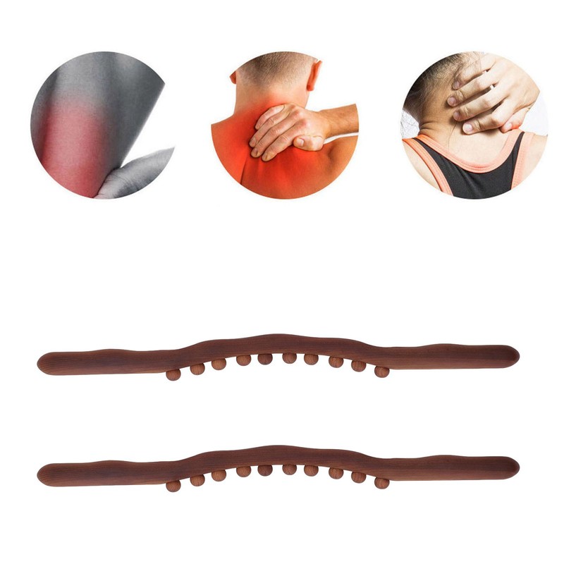 2Pcs Wooden Scraping Stick 10 Massage Dots Large Contact Wooden