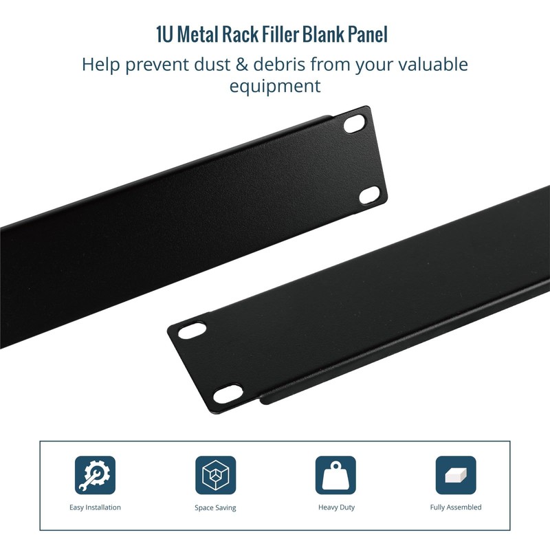 Tecmojo 1U Blank Rack Mount Panel, Steel Patch Panel Filler