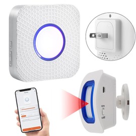 WiFi Smart Bed Sensor Alarm and Fall Prevention for Elderly/Dementia,WiFi Wireless Caregiver Pager Motion Sensor Alarm with App (only Supports 2.4GHz Wi-Fi) (1 WiFi Pager 1 Motion Detector)