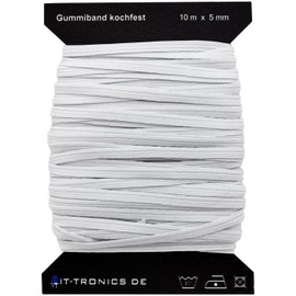 1 m - 264 m x 5 mm Elastic Cord Boil-Proof 75% Polyester 25% Elastane