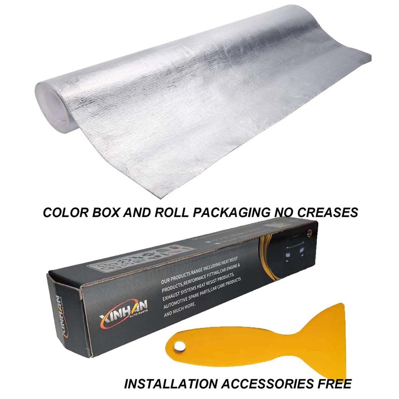 Xinhan (Gold-Silver-Black) Adhesive Backed Aluminized Thicken Fiberglass Sheet Practical Heat