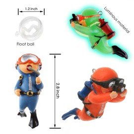 SUPTEC Mixed Color Floating Fish Tank Decorations - Cute Little Astronauts Aquarium Accessories - Suitable for All Kinds of Fish Tanks