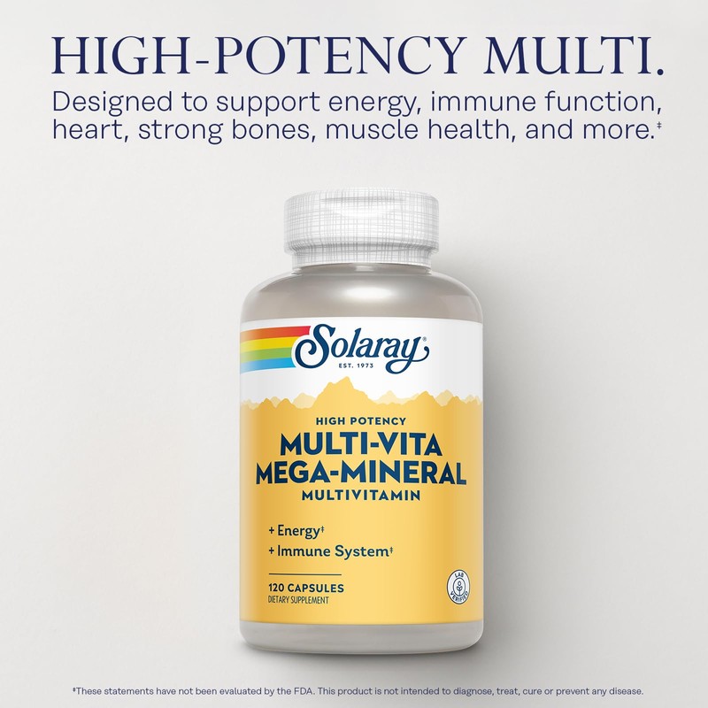 SOLARAY Multi-Vita Mega-Mineral Multivitamin for Women and Men with Vitamin