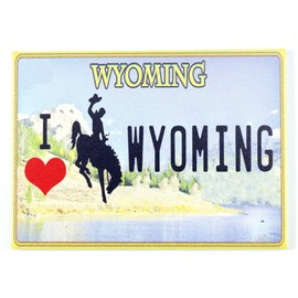 Wyoming License Plate Fridge Collector's Souvenir Magnet 2.5" X 3.5"