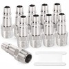 ERGAOBOY 10 Pcs 1/2" BSP Thread Male Thread Industrial Steel Air Plugs, Pneumatic Tools Accessories Quick Couplings Pneumatic Plugs