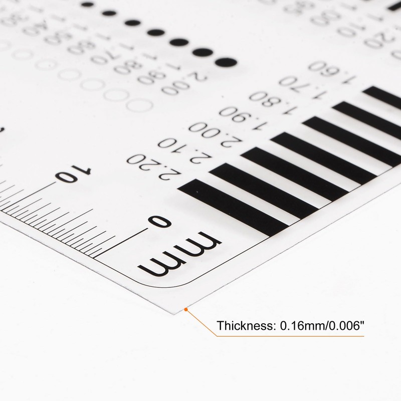 HARFINGTON High Precision SEC Size Estimation Chart 80mm Covered Transparency