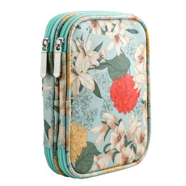 Coopay Crochet Hook Case, Ergonomic Crochet Hooks Organizer Empty, Crocheting Tools Storage Bag for Traditional Standard Aluminum Hook, Travel Zipped Crochet Holder with Accessories Compartments