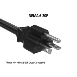 CableLeader 10ft NEMA 6-20P to C13 Heavy Duty Power Cord, 14 AWG, 15A/250V, SJT, Industral-Grade Server Cable & Mining Machine Cable, UL Listed, Black