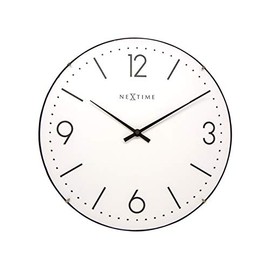 NEXTIME Basic Dome Wall Clock, 35.6, White