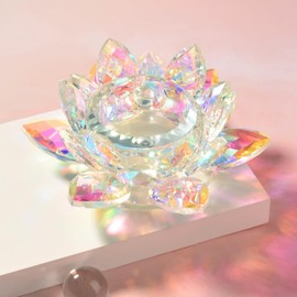 KADS Nail Art Dappen Dish with Lid Lotus Flower Shape Crystal Nail Dish Nail Art Liquid Powder Dish Bowl for Nail Art Manicure Care Tools Colorful