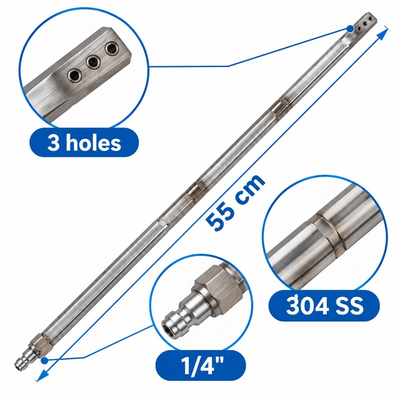 55CM Pressure Washer Cleaning Wand with 1/4-Inch Connection – 304