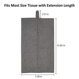 kakaforsa Toilet Paper Holder Reusable Tissue Holder Travel Tissue Holder Wall Hanging Tissue Box Cover Toilet Paper Storage Rectangle Napkin Holder Cloth Tissue Box for Car Office Desk, Gray