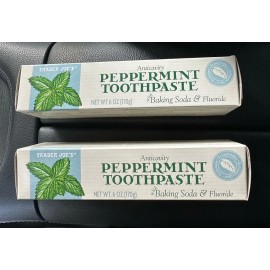 Trader Joe's 2-pack Trader Joes Peppermint Toothpaste Baking Soda Fluoride Exp 11/24