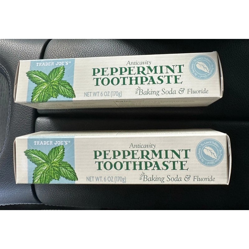 Trader Joe's 2-pack Trader Joes Peppermint Toothpaste Baking Soda Fluoride