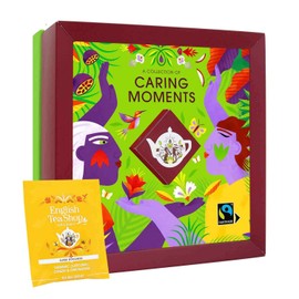 ETS Tea Gift Box "Caring Moments" | Ayurveda Herbal Tea Tasting Set & Beauty Gift | 4 Tea Varieties | Organic | 32 Tea Bags