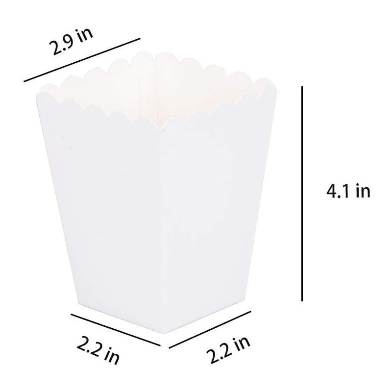 We Moment Zone 24pcs White Popcorn Boxes Mini Paper Popcorn