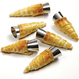 12 Pcs Cream Horn Molds, 3 Sizes (3.5Inch/4.9Inch/5.4Inch) Baking Cone Cream Horn forms, Stainless Steel Cannoli Tubes Ice Cream Mold, Standing Cone Shap