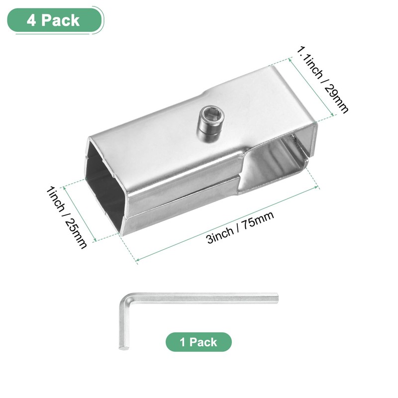 M METERXITY 4-Pack Structural Pipe Connector, Square Tubing T Clamps
