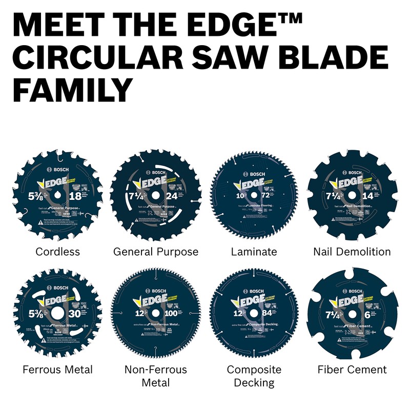 Bosch DCB760 7-1/4 In. 60 Tooth Edge Circular Saw Blade
