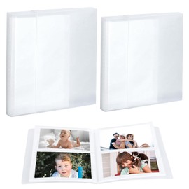 Photo Album Slip-in Album Pack of 2 A6 Album Transparent Photo Album for Inserting Album 10 x 15 cm for Wedding, Baby, Birthday (for a Total of 200 Photos in Format 10 x 15)