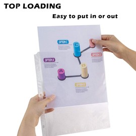 Clear Sheet Protectors for 3 Ring Binders - 50 Pack Letter Size Top Load 8.5" x 11" Page Holders Highlight Transparent OS0150