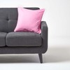 Homescapes - 100% Cotton Plain Pink Cushion Cover- 45 x