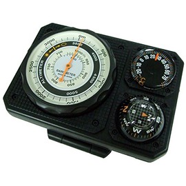 EverTrust NO1230 Altimeter, Analog Compass, Barometer, Black