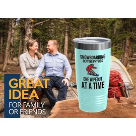 Snowboarding Teal Edition Viking Tumbler 20oz - Snowboarding Defying physics - Ski Snowboard Goggles Snowboarder Skiing Snowboarding Gift Skiers Hiking Mountain Snowboarding