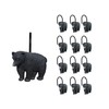 Sunlit Rustic Decorative Shower Curtain Hooks, Black Bear Shower Curtain