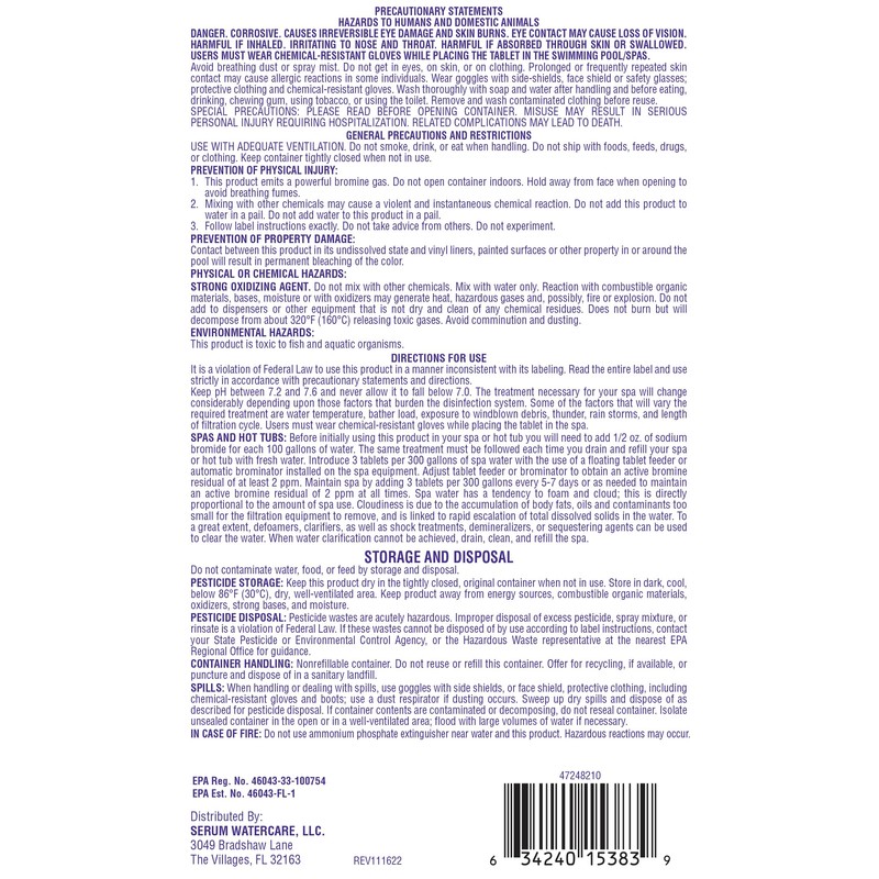 HTS Turbo Bromine Tablets for Spa Hot Tub – 1.5