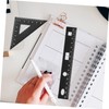 4Pcs Black Metal Ruler Set - Geometry Tools with Straight